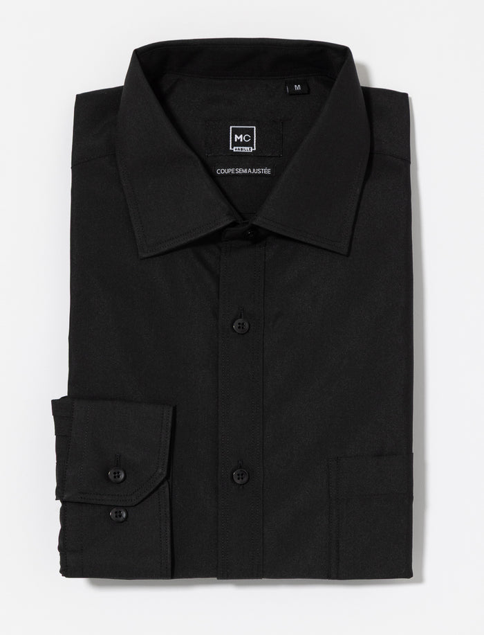 Chemise unie à manches longues
