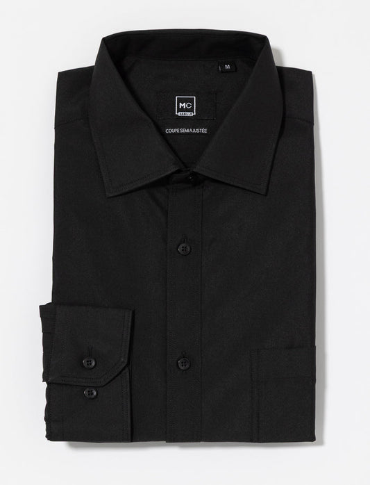Chemise unie à manches longues