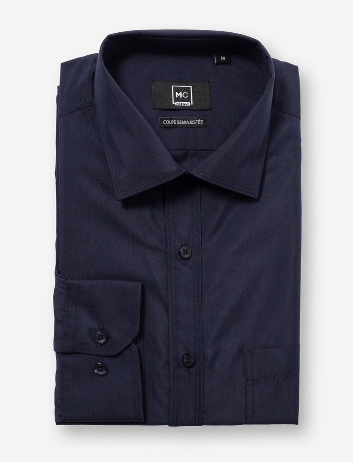 Chemise unie à manches longues