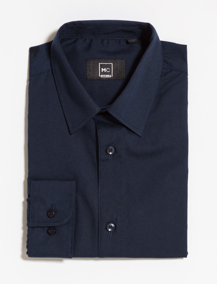Chemise unie à manches longues