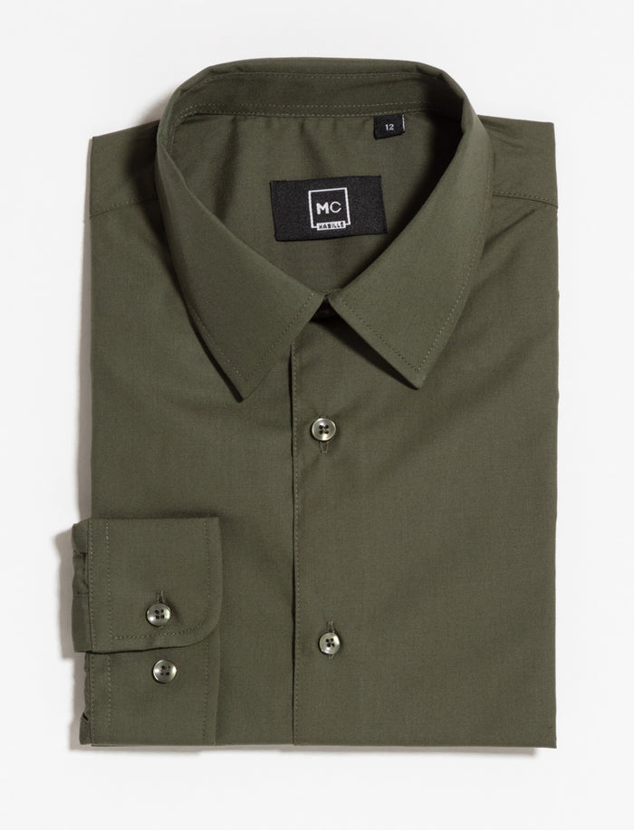 Chemise unie à manches longues