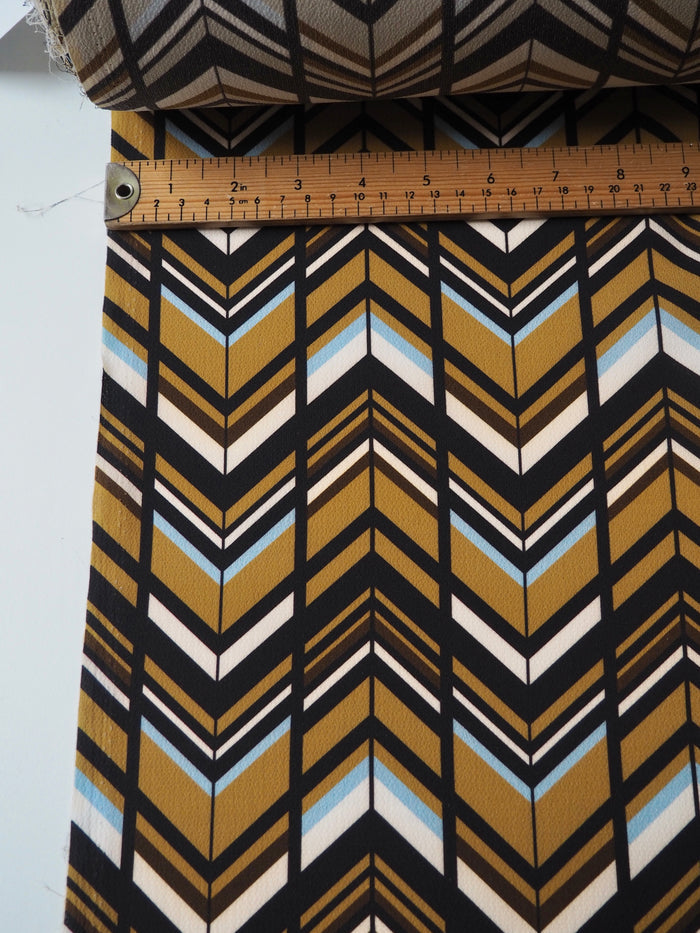 Chevron Stripe Crinkle Crepe