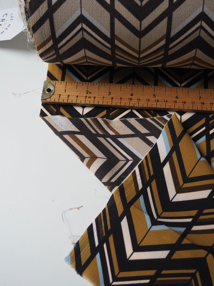 Chevron Stripe Crinkle Crepe