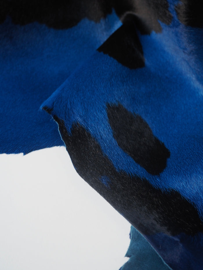 Cobalt + Black Spotted Kidskin Hide