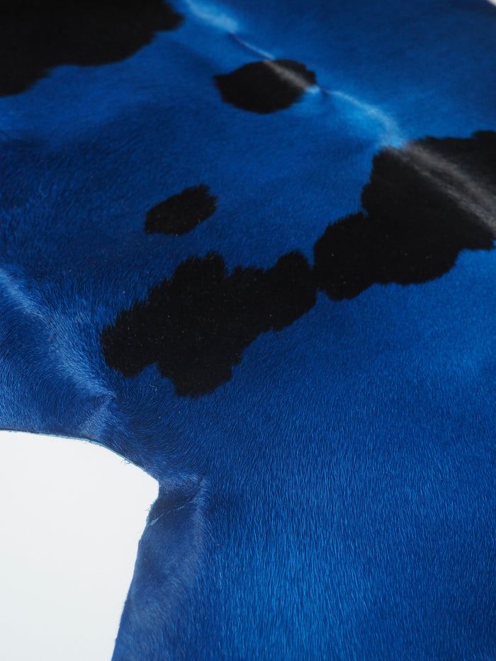 Cobalt + Black Spotted Kidskin Hide