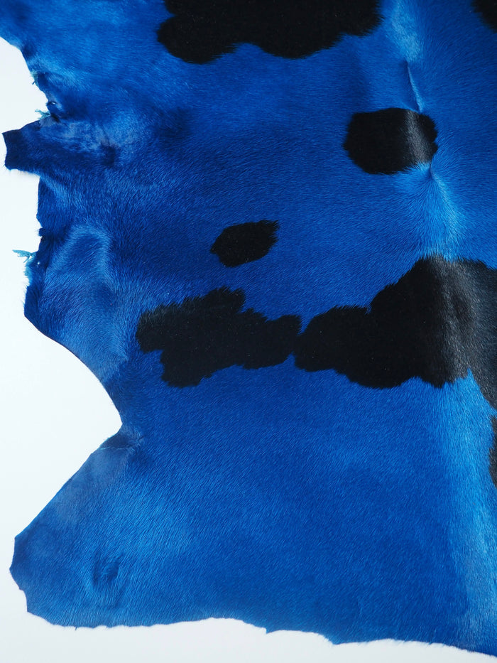 Cobalt + Black Spotted Kidskin Hide