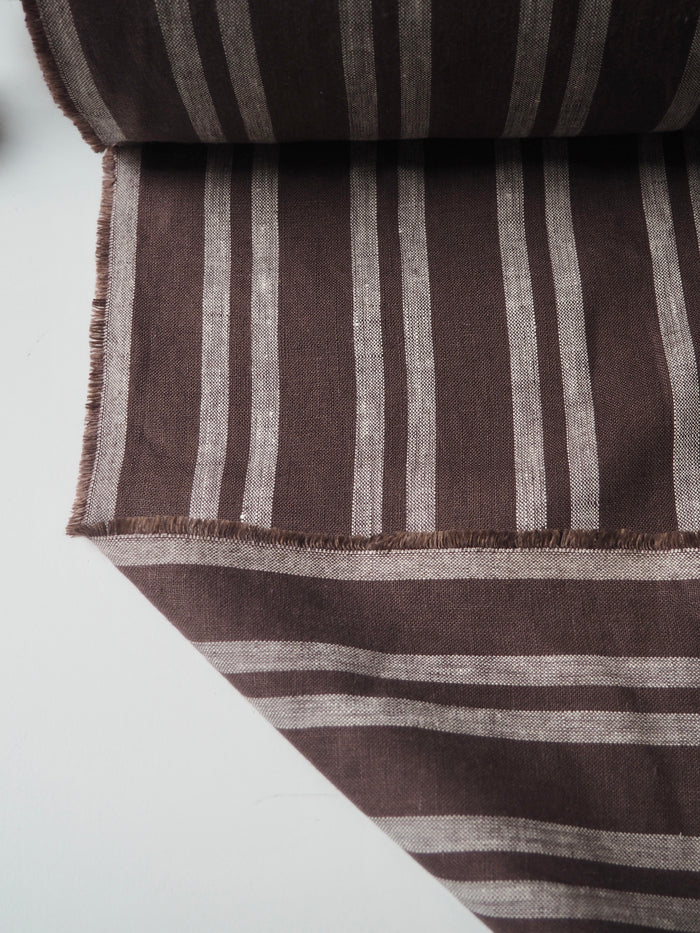 Coffee Stripe Linen