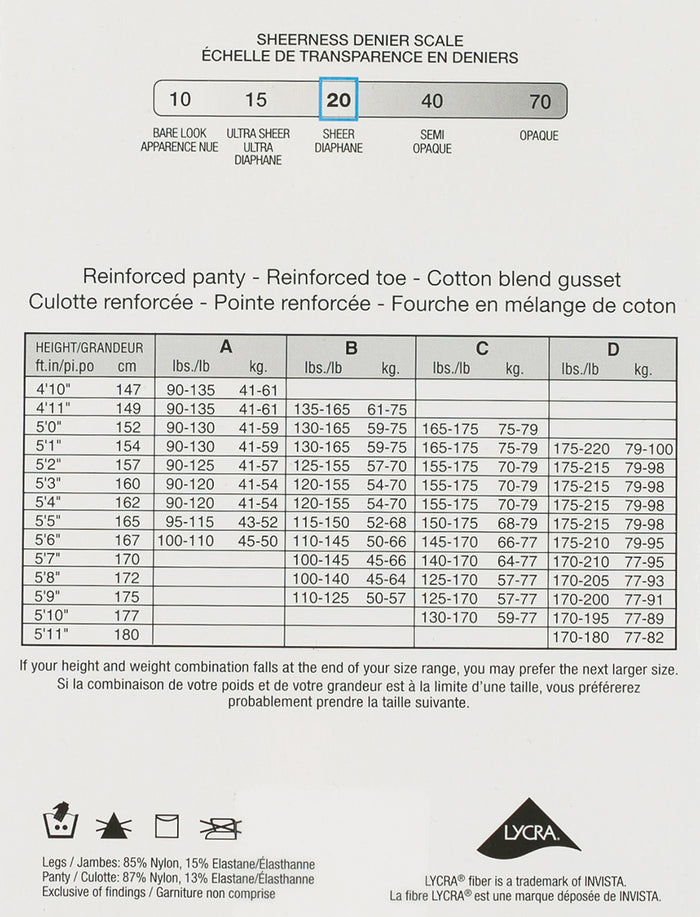 Collant de maintien diaphane