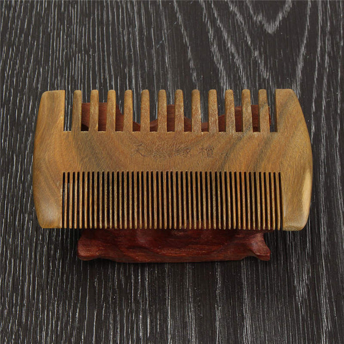 Comb: Wooden Beard and Mustache Comb Double Sided.