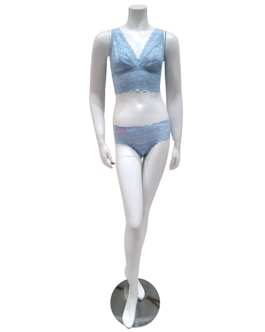 Cosabella NEVER1386 + 07ZL Aasmani Blue Lace Bralette & Short Set myselflingerie.com