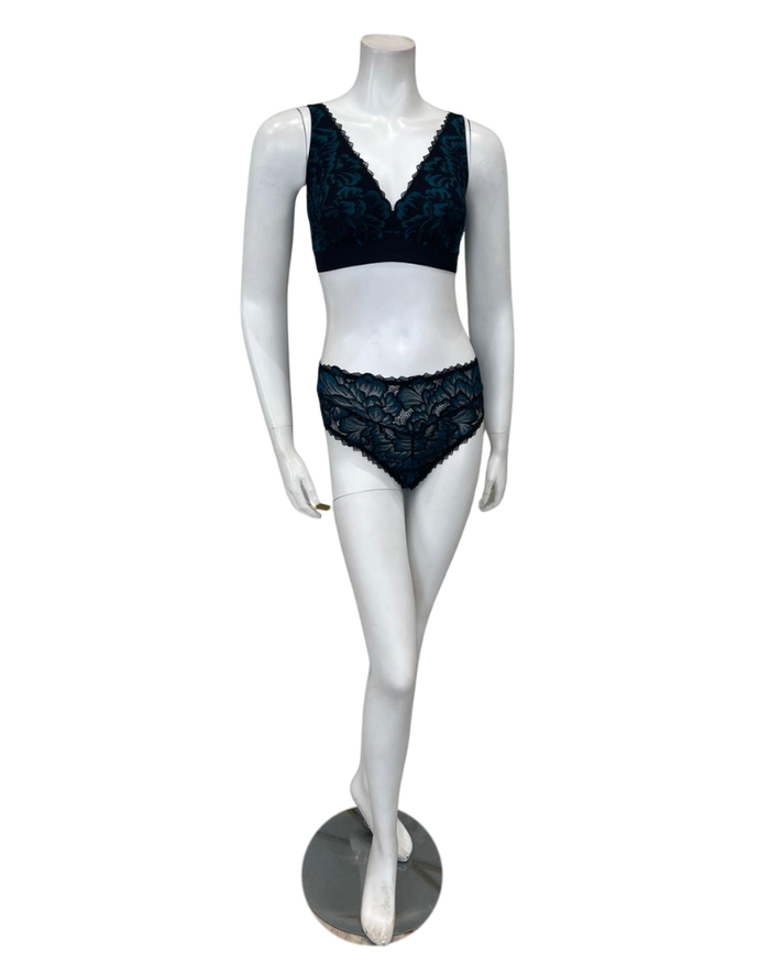 Cosabella ENCAN1302 + 0561 Black/Canale Encantata Curvy Bralette Set Myselflingerie.com