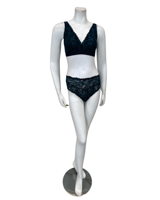 Cosabella ENCAN1302 + 0561 Black/Canale Encantata Curvy Bralette Set Myselflingerie.com