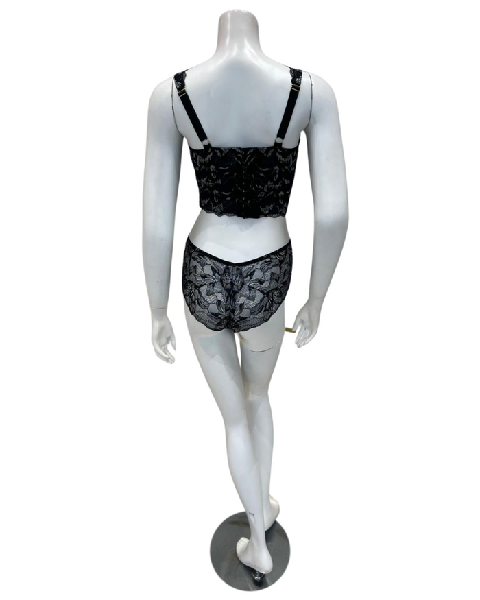 Cosabella PARAD1303 + 0771 Black/Gold Paradiso Curvy Bralette Set Myselflingerie.com
