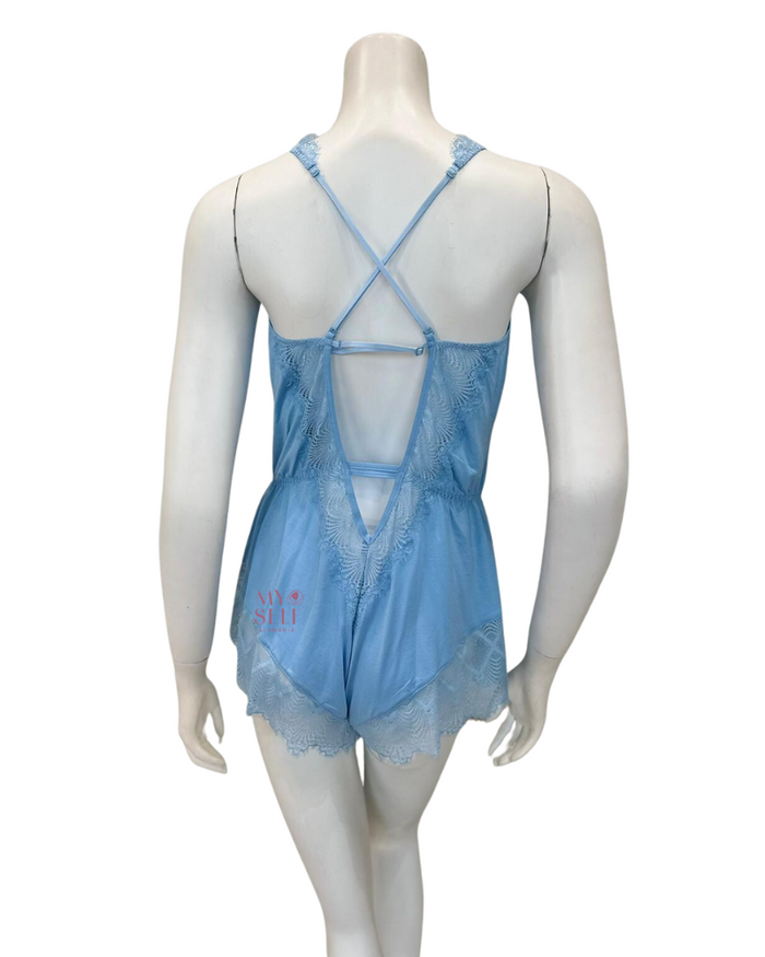 Cosabella ALLSW2211 Aasmani Blue Allure Romper myselflingerie.com