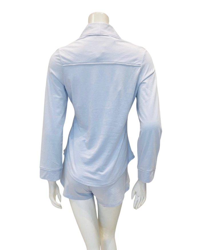 Cosabella PIMAL9563 Mattina/White Pima Lusso Cotton Blend Long Sleeve Shorts Pajamas Set Myselflingerie.com