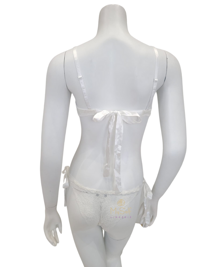 Cosabella NEVER1320 + 0372 Moon Ivory Tie Me Up Bralette Set myselflingerie.com