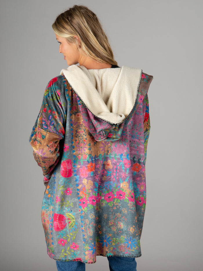 Blanket Kimono|Vintage Rose Patchwork-view 4
