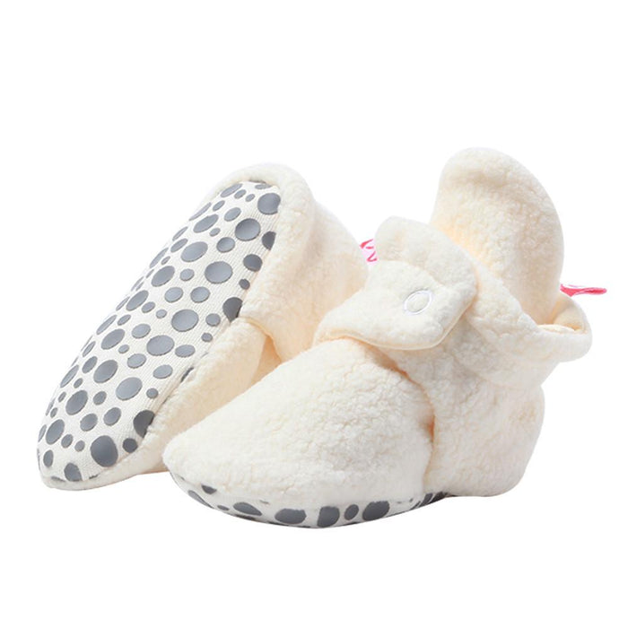 Cream Cozie Fleece Gripper Bootie - Ali's Wagon