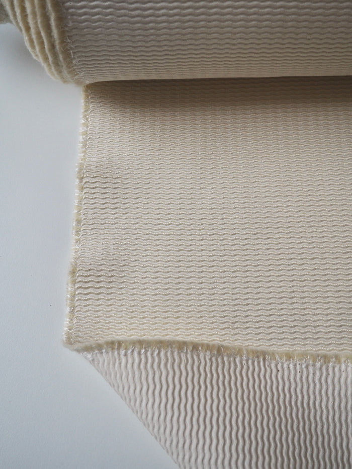 Cream Wool Blend Ottoman Jacquard