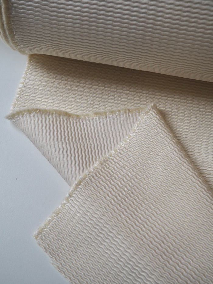 Cream Wool Blend Ottoman Jacquard