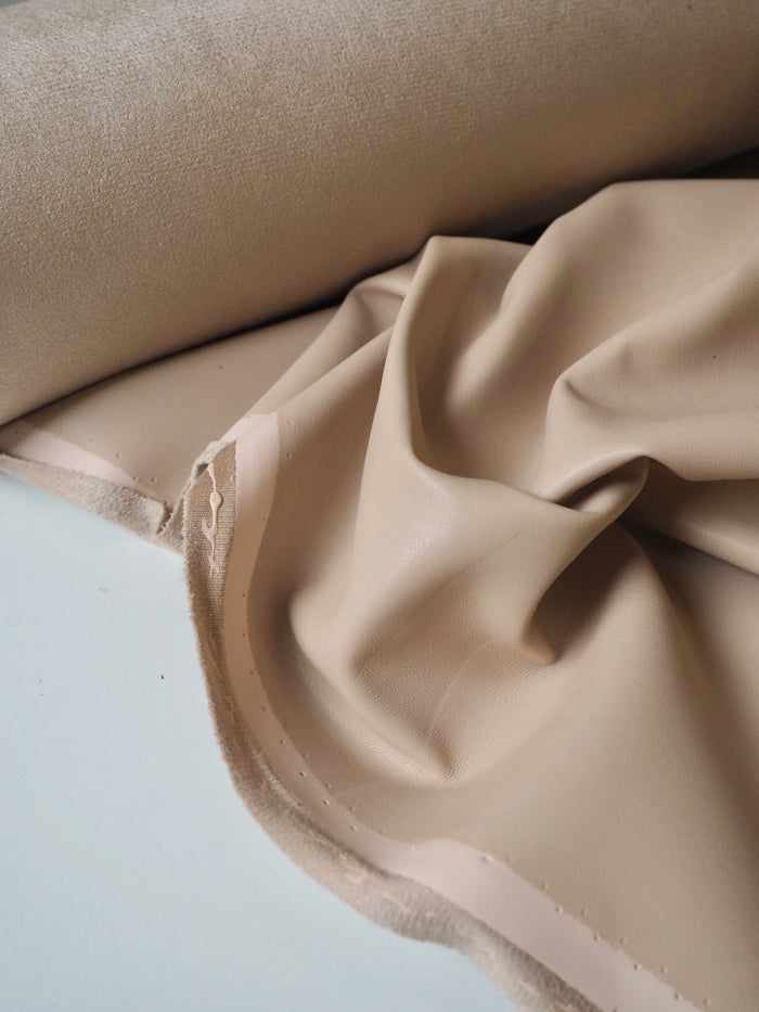 Creamy Beige Stretch Pleather