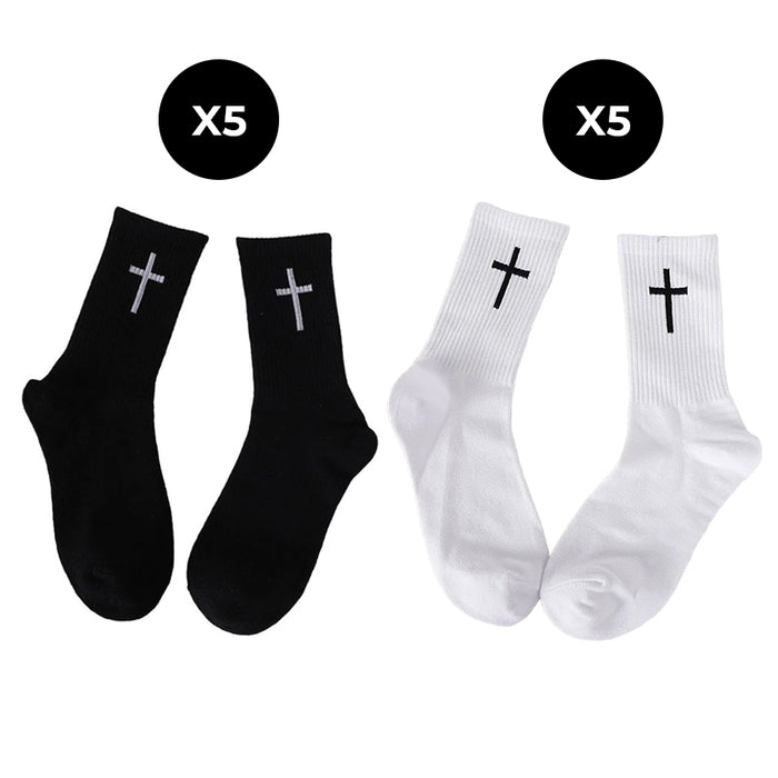 Black Cross (5 pairs) + White Cross (5 pairs)