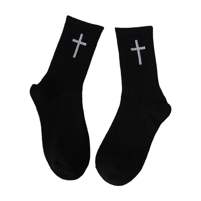 Cross Black And White Socks