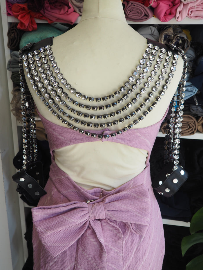Crystal + Black Leather Shoulder + Arm Accessory