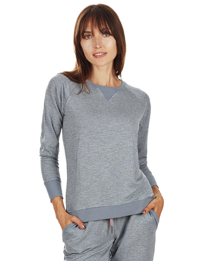 CTL07352 + CJG07354 Blue Space Dye Bamboo Pajamas Set