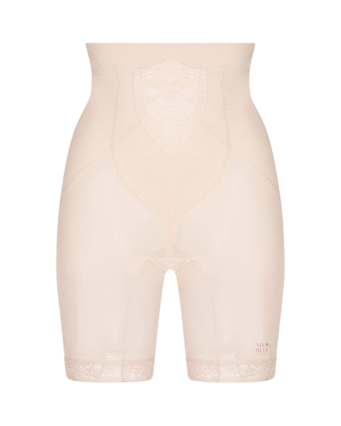 Custom Maid 682 Beige Firm Control High Waisted Panty Girdle with Legs Myselflingerie.com