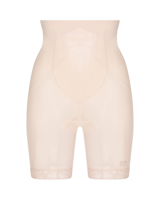 Custom Maid 682 Beige Firm Control High Waisted Panty Girdle with Legs Myselflingerie.com