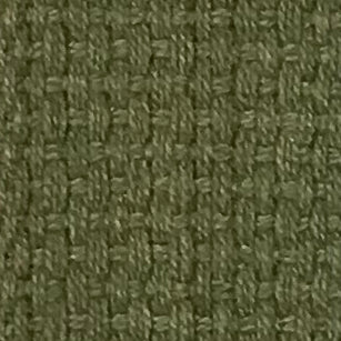 Close-up of olive green fabric with a durable, textured weave pattern used for custom pant facing trim.