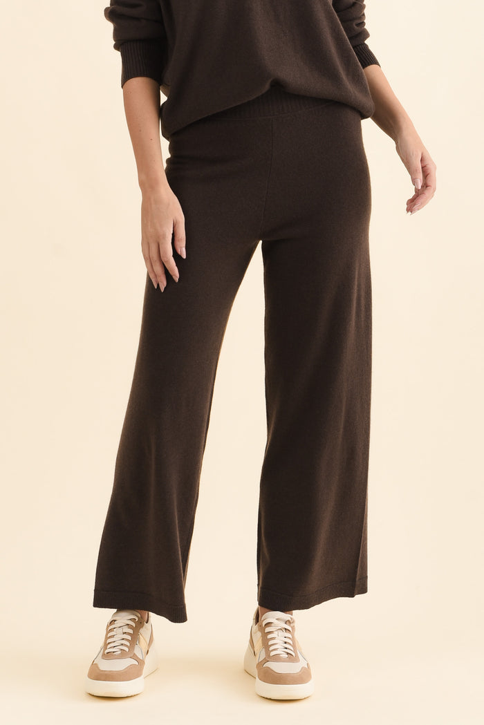 Dalia Chocolate Wool Cashmere Pants