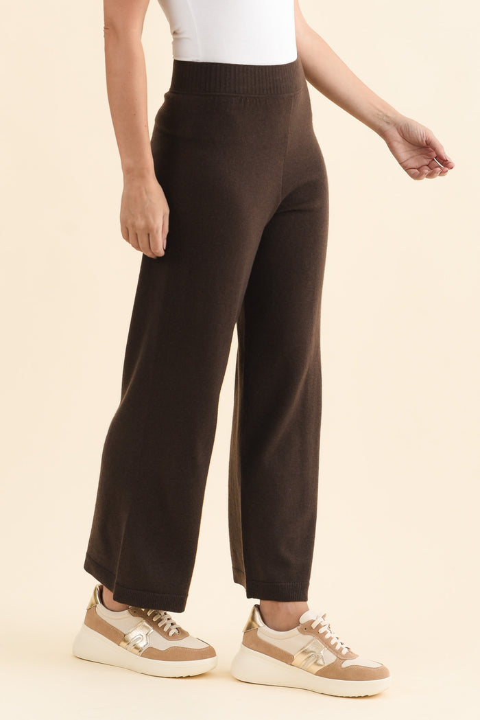 Dalia Chocolate Wool Cashmere Pants