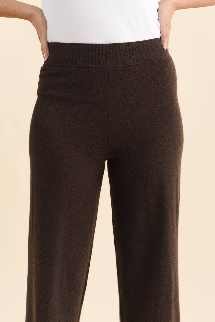 Dalia Chocolate Wool Cashmere Pants