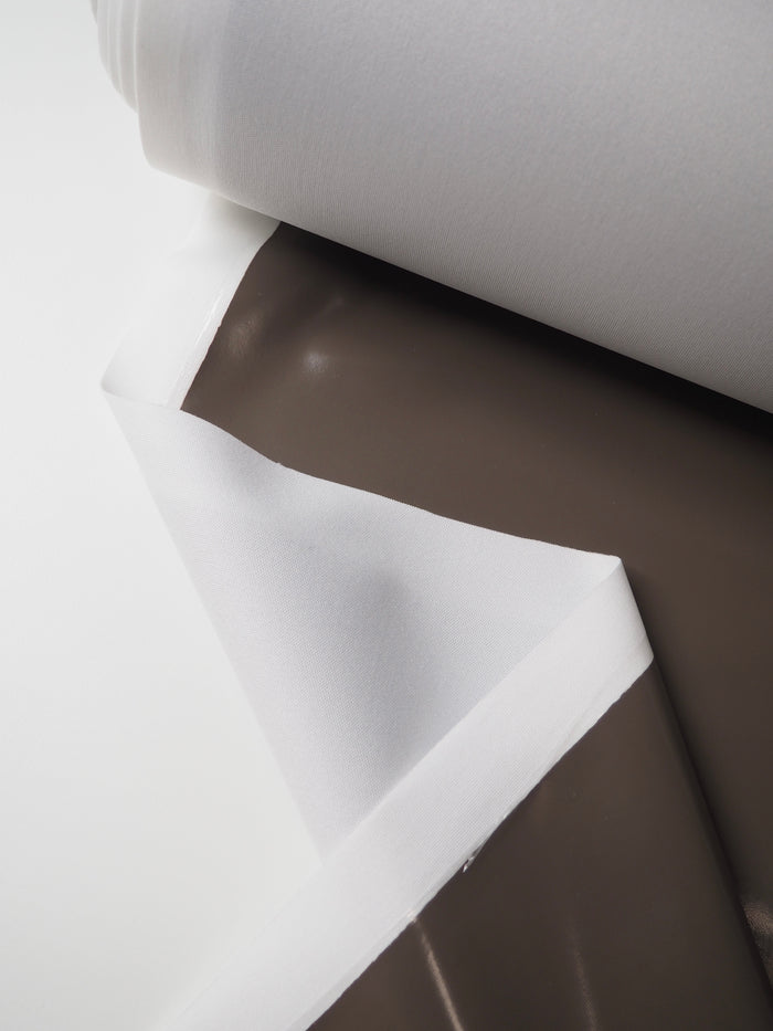 Dark Taupe Patent Coated Lightweight Jersey