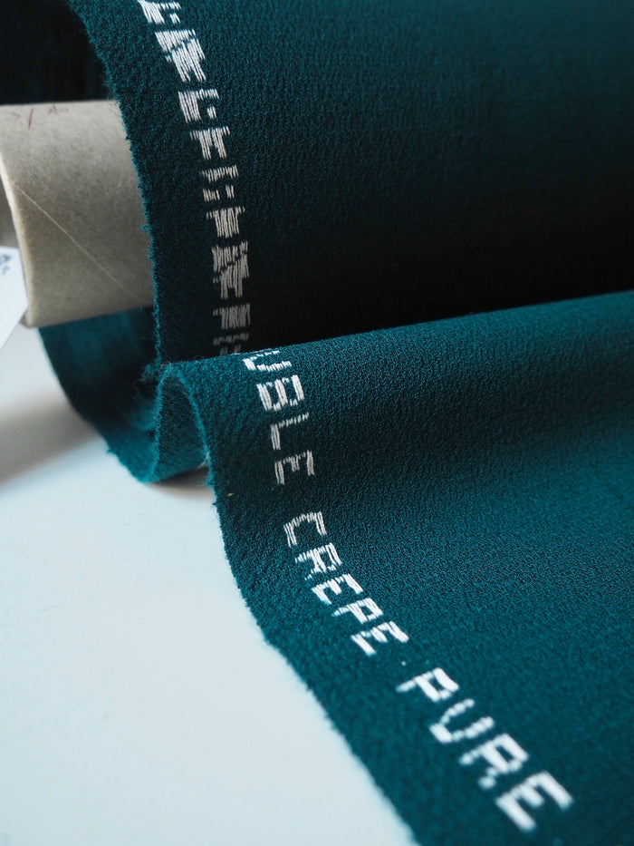 Deep Teal Double Wool Crepe
