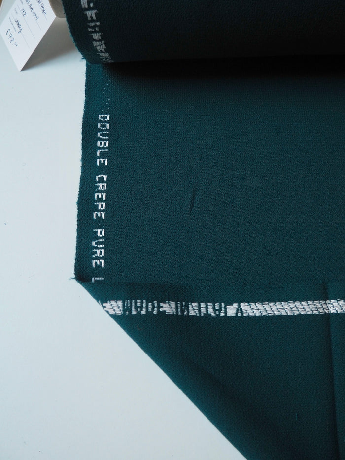 Deep Teal Double Wool Crepe
