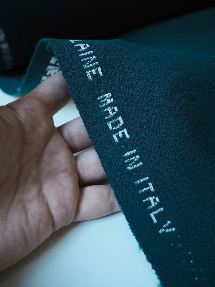 Deep Teal Double Wool Crepe