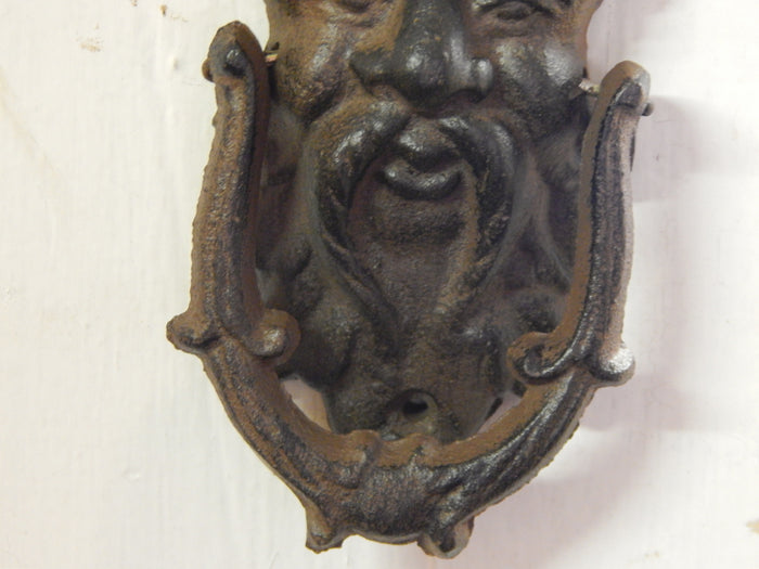 Door Knocker - Cast Iron Gothic Face Gargoyle Griffin-Jantiques LLC.