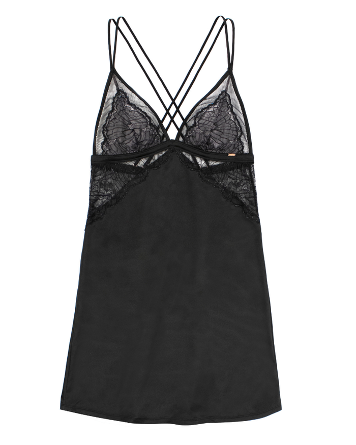 Dorina Black/Lilac Butterfly Lace Chemise