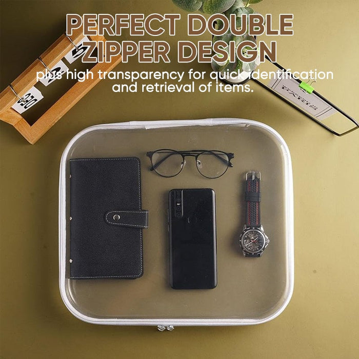Double Zippered Hard Pouch