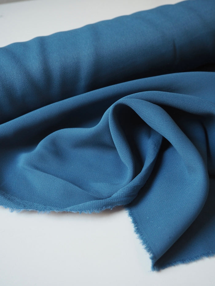 Dusk Blue Viscose Satin
