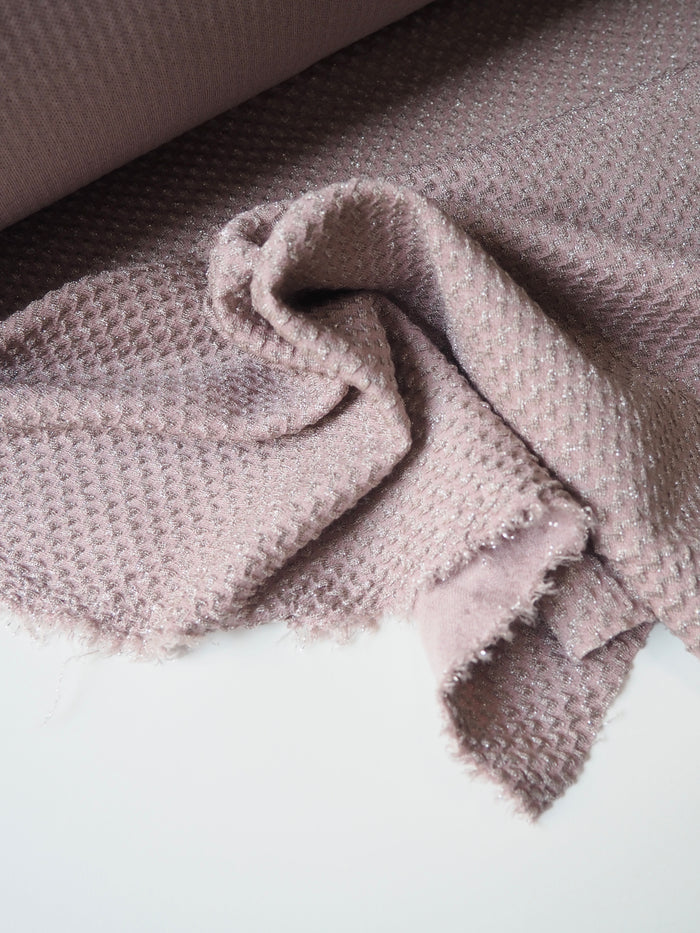 Dusky Pink Lurex Jacquard Jersey