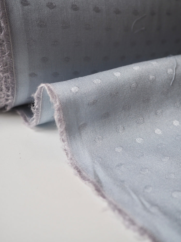 Dusty Blue Dotted Viscose Jacquard