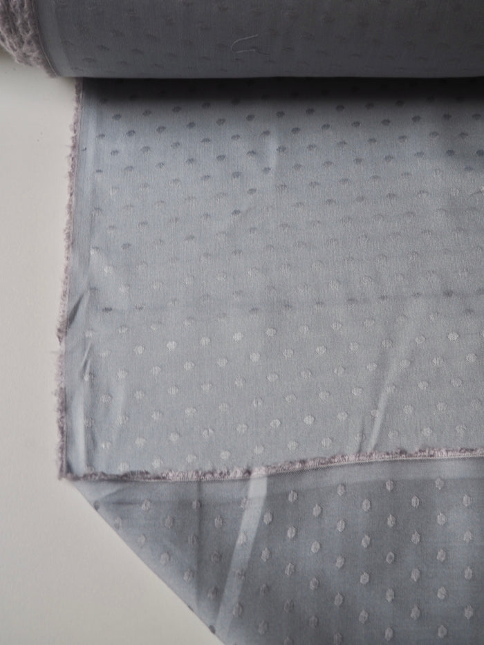 Dusty Blue Dotted Viscose Jacquard
