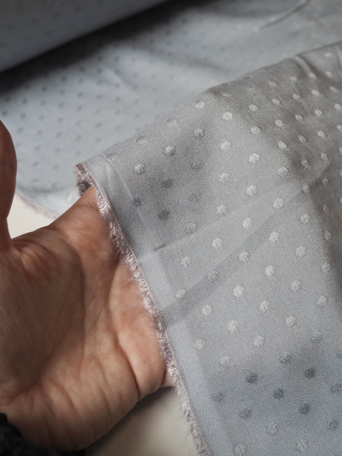 Dusty Blue Dotted Viscose Jacquard
