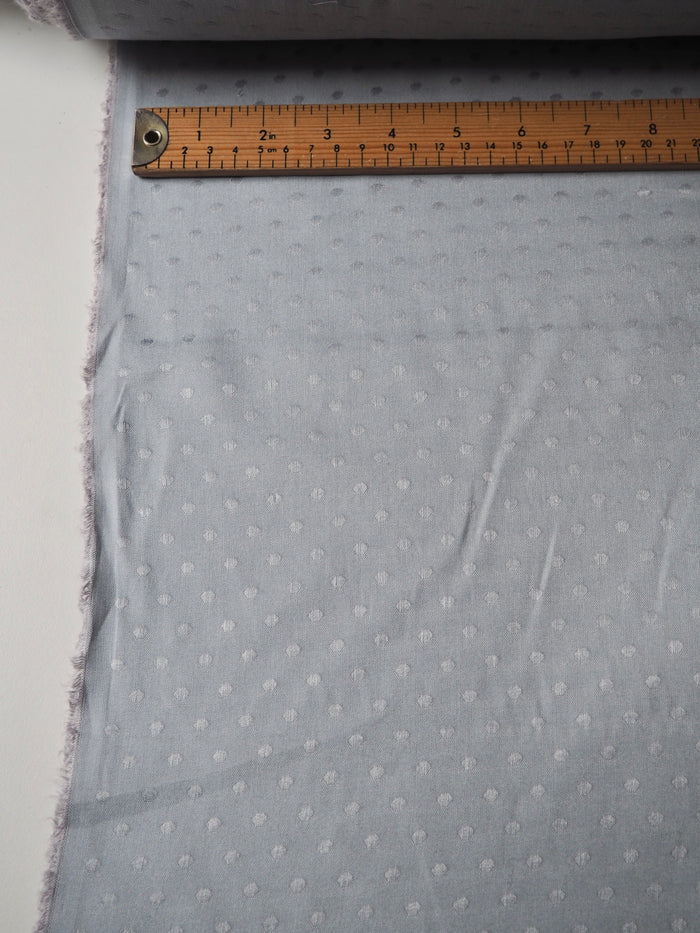 Dusty Blue Dotted Viscose Jacquard