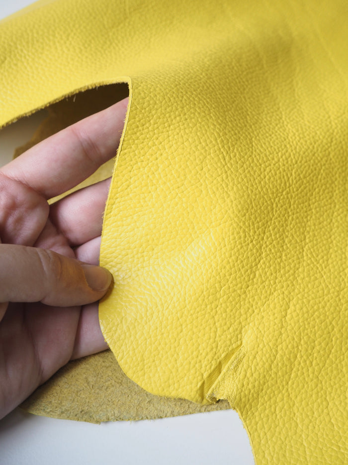 Electric Yellow Distressed Calfskin