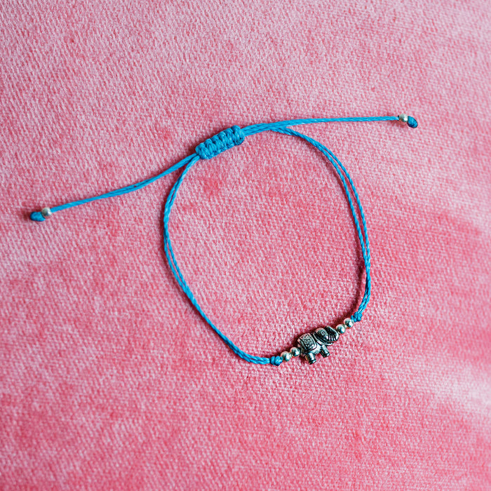 Elephant String Charm Bracelet